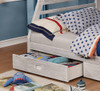 Callum White Sand Twin over Full Bunk Bed with Storage Drawer Detail