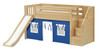 Buckingham Natural Twin Fort Boys Twin Low Loft Bed with Stairs-Slatted Ends