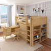 McQwinn Natural Junior Loft Bed with Desk and Storage