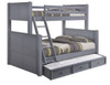 Moreno Grey Twin over Queen Bunk Bed shown with Optional XL Storage Trundle