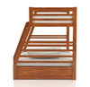 Gaines Oak Twin over Full Bunk Bed with Storage Side View