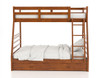 Gaines Oak Twin over Full Bunk Bed with Storage Front View