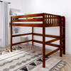 Atlas Chestnut Queen Loft Bed with Daybed Queen Loft Bed only Angled View Room