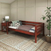 Atlas Chestnut Queen Loft Bed with Daybed Twin Daybed only Angled View Room