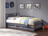 Shipping Container Twin Size Gray Metal Daybed with Optional Twin Trundle In Side View Room