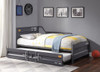 Shipping Container Twin Size Gray Metal Daybed with Optional Twin Trundle Out Side View Room