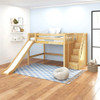 Mayor's Natural Full Size Slide Loft Bed with Stairs-Panel Ends Room