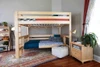 Becks Natural Queen Loft Bed with Daybed Front View Room