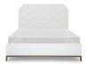 Antoinette White and Gold California King Bed Frame Front View