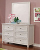 Halsey Weathered White Kids Dresser shown with Optional Mirror