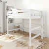 Crystal White Queen Loft Bed with Daybed Queen Loft Bed only Angled View Room