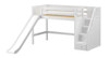 Mayor's White Twin Slide Loft Bed with Stairs-Panel Ends