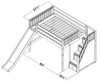 Mayor's White Full Size Slide Loft Bed with Stairs Dimensions
