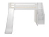 Mayor's White Full Size Slide Loft Bed with Stairs-Slatted Ends Front View