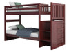 Ferguson Brown Cherry Twin over Twin Bunk Beds with Stairs