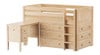 Madeline Natural Low Twin Loft Bed with Desk and Storage-Panel Ends Angled View