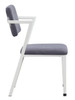 Shipping Container White Metal Desk Chair Side View