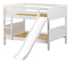 Most Fun White Full Size Low Bunk Bed with Slide