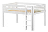 Caleb's White Full Size Low Loft Bed-Slatted Ends