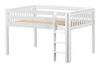 Caleb's White Full Size Low Loft Bed-Slatted Ends