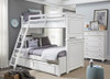 Selena White Twin over Full Bunk Bed shown with Optional Twin Storage Trundle