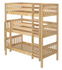 Stella Natural Twin Triple Bunk Bed No Mattresses-Slatted Ends