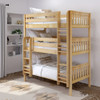 Stella Natural Twin Triple Bunk Bed Angled View-Slatted Ends