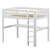 Cape May White Full Size Loft Bed with Desk-Slatted Ends