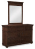 Finn Brown Cherry Double Dresser shown with Optional Mirror