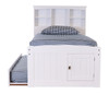Matslen White Twin Bookcase Captains Bed with Trundle Front View