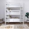 Stella White Twin Triple Bunk Bed Front View-Slatted Ends Room