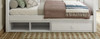 Stella White Optional Single Under Bed Storage Drawer and Cubby Front View Room