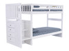 Matslen White Twin Bunk Beds with Stairs