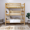 Leta Natural Twin XL Triple Bunk Bed Front View Room