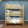 Leta Natural Full XL Triple Bunk Bed Front View Room