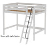 Dawson White High Full Size Loft Bed shown with Optional Angled Ladder