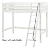 Dawson White High Twin Loft Bed shown with Optional Angled Ladder