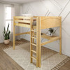 Guthrie Natural Full Size Loft Bed with Desk-Panel Ends Right Angled View Room