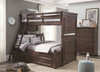 Finn Brown Cherry Twin over Full Bunk Beds shown with Optional Twin Storage Trundle Room