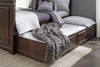 Finn Brown Cherry Optional Twin Storage Trundle shown with Mattress Room