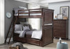 Finn Brown Cherry Twin Bunk Beds shown with Optional Twin Storage Trundle Room