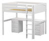 Cape May White Full Size Loft Bed with Desk and Storage