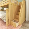 Arthur Natural Full over Queen Bunk Bed with Stairs Staircase Drawer Detail Room