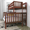 Atlas Chestnut Twin XL Bunk Bed with Queen on Bottom Right End View Room