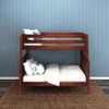 Atlas Chestnut Full XL Bunk Bed with Queen on Bottom Front View Room