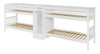 Melrose White Twin Size Quadruple Bunk Bed with Stairs No Mattresses-Slatted Ends