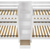 Melrose White Twin Size Quadruple Bunk Bed with Stairs No Mattresses Top View