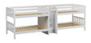 Melrose White Full Size Quadruple Bunk Bed with Stairs No Mattresses-Slatted Ends