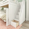 Arthur White Full over Queen Bunk Bed with Stairs Staircase Drawer Details