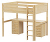 Guthrie Natural Full Size Loft Bed with Desk and Storage